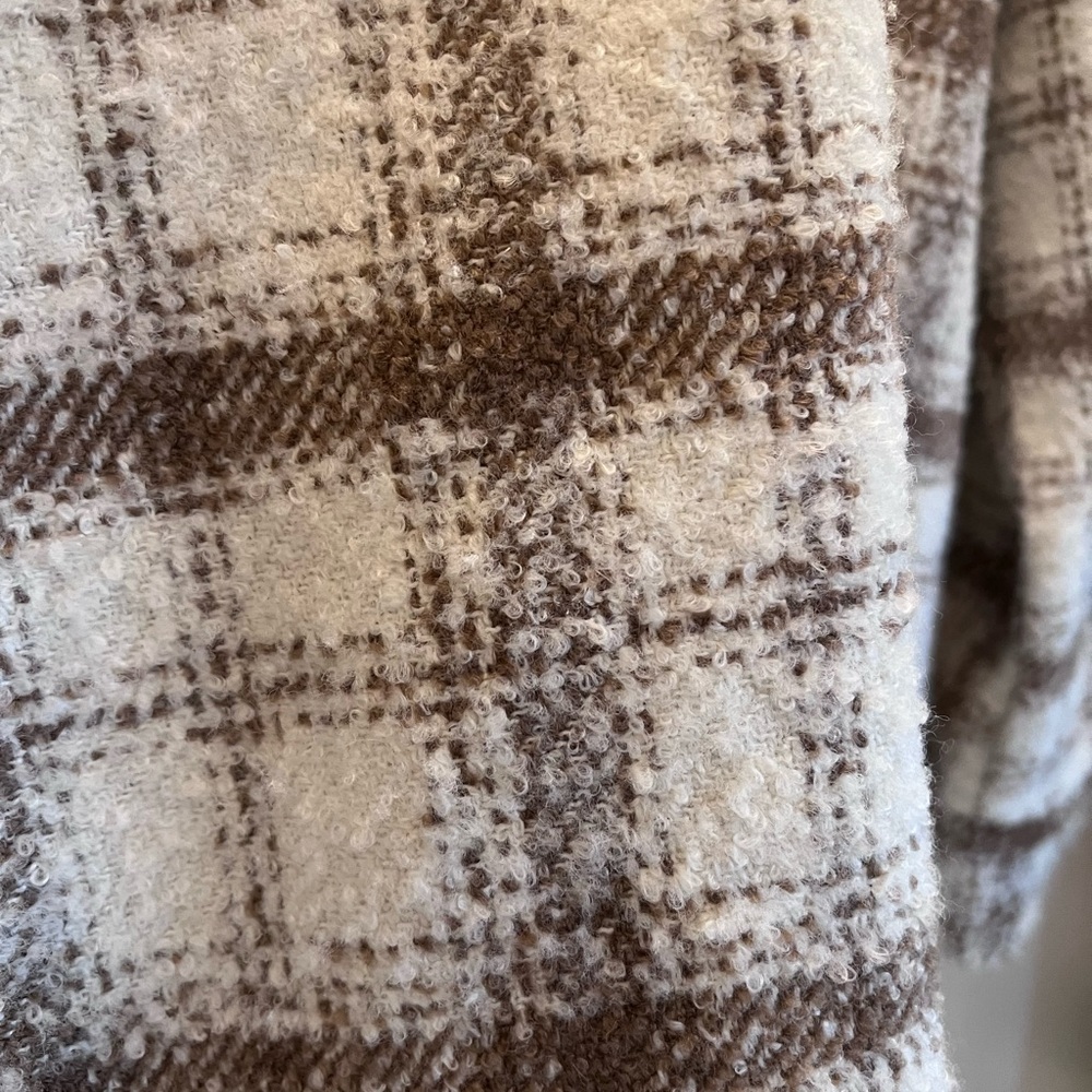 12th tribe hotel california beige plaid shirt jacket shacket s - Picture 8 of 8